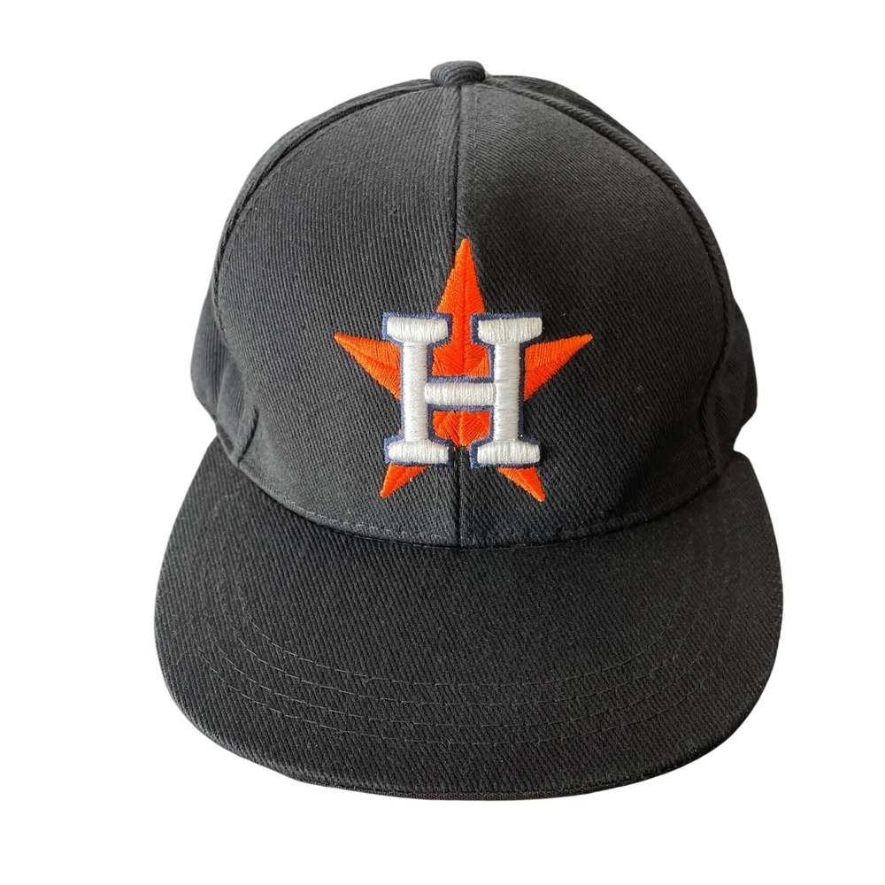 Houston Astros Baseball Hat Mens Black Orange MLB Adjustable Hat Fan Gear Casual